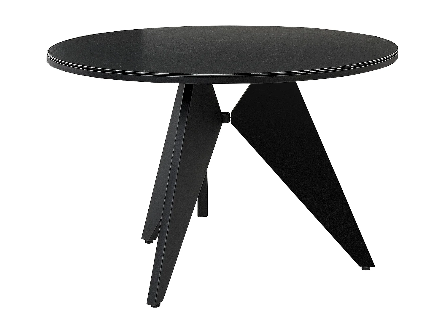 Gartentisch Keramikglas / Aluminium schwarz rund ⌀ 110 cm X-Beine Modern Olmetto