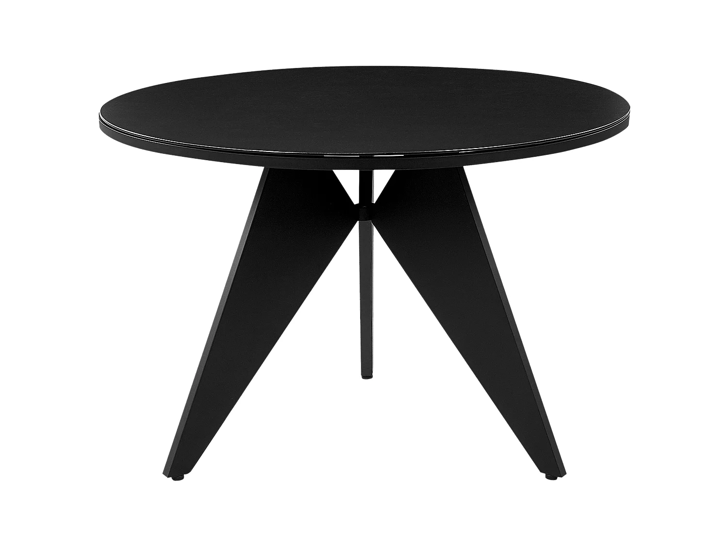 Table de salle à manger de jardin OLMETTO 83 cm 110 cm Verre Noir