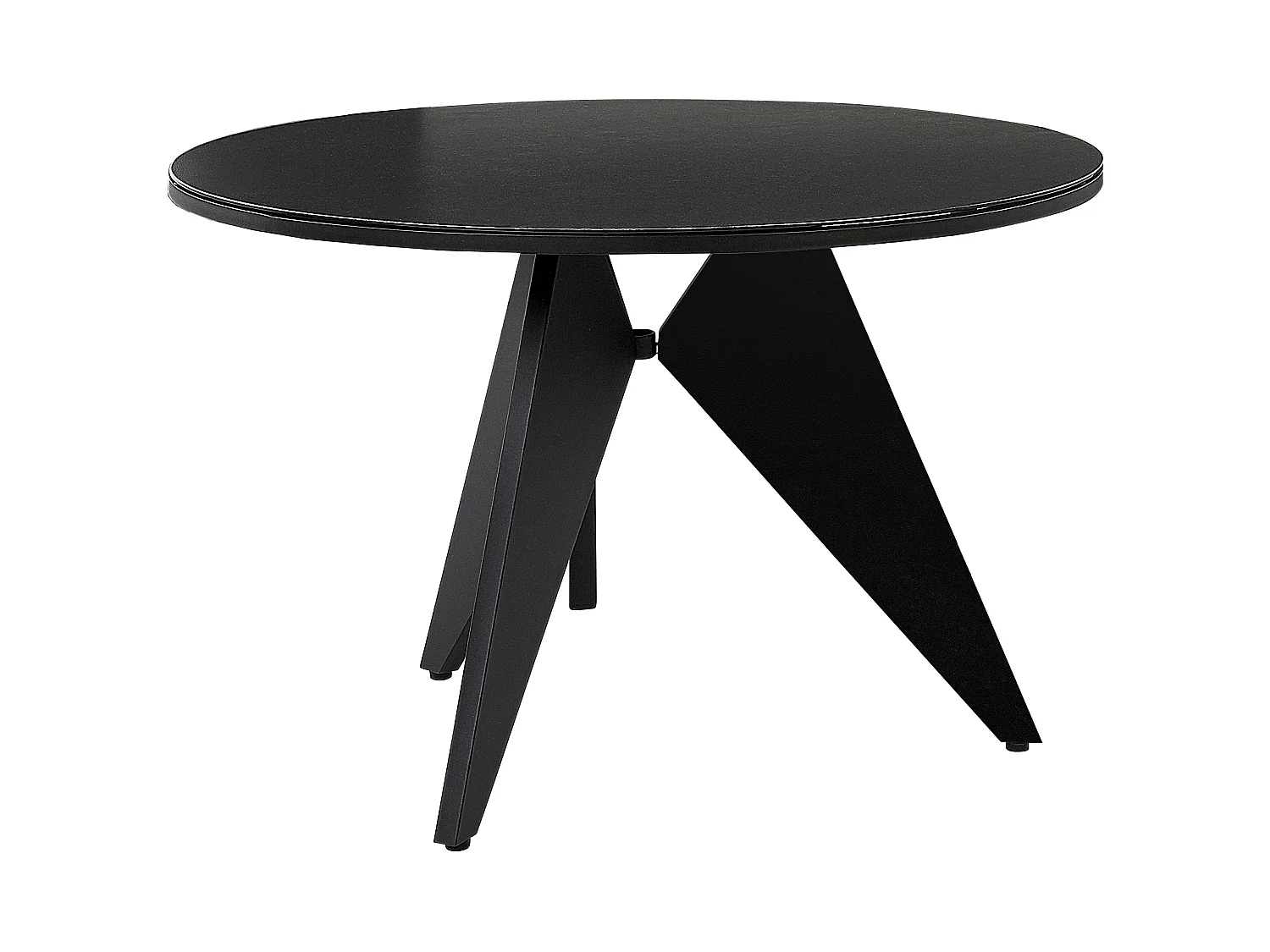 Table de salle à manger de jardin OLMETTO 83 cm 110 cm Verre Noir