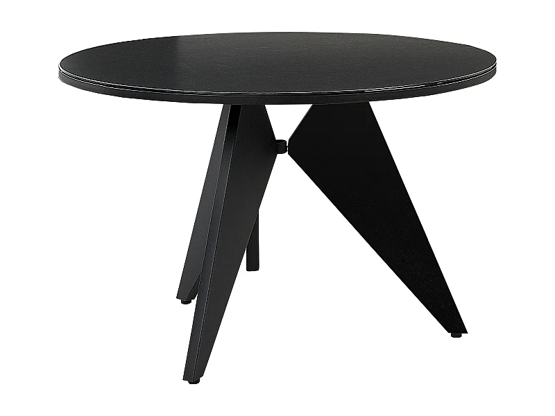 Stół ogrodowy OLMETTO 83 cm 110 cm Szkło Czarny