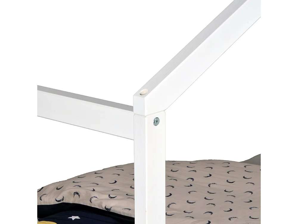 Lit cabane KOALA 90x190 + 1 sommier + 1 Tiroir / Blanc