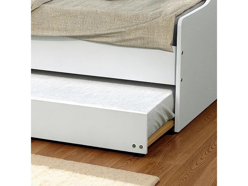 Lit gigogne SWEET 90x190 + 2 sommiers + 1 tiroir-lit / Blanc