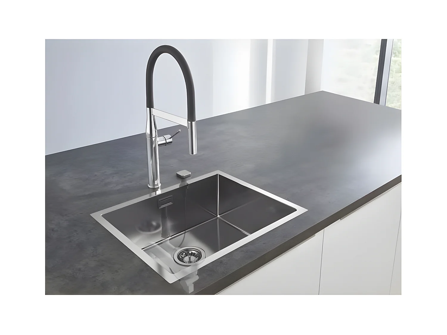 Zlew ze stali nierdzewnej GROHE K700 55x45 cm - 1 komora - Elastyczna instalacja - StarLight - QuickFix