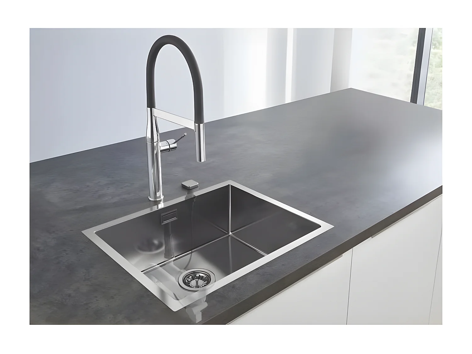 Edelstahlspüle GROHE K700 55x45 cm - 1 Becken - Flexible Installation - StarLight - QuickFix