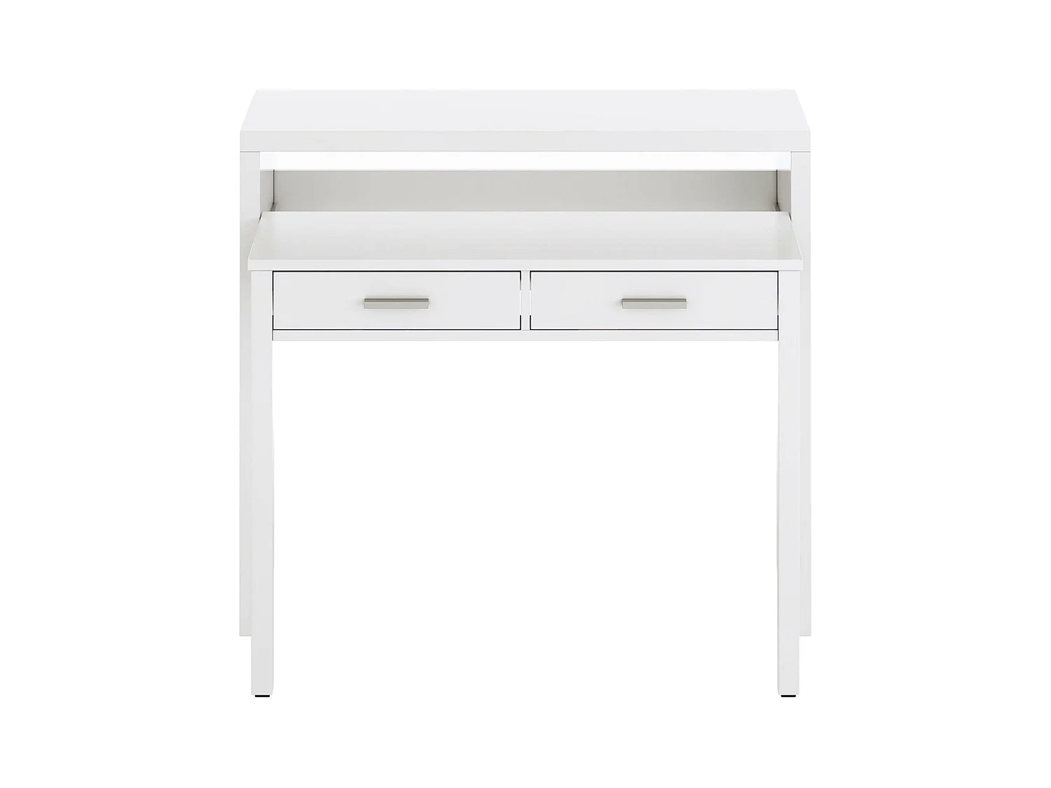 Billings Bureau, Bureau met uitschuifbaar blad, PC-bureau met 2 lades, 99x36h88 cm, Wit