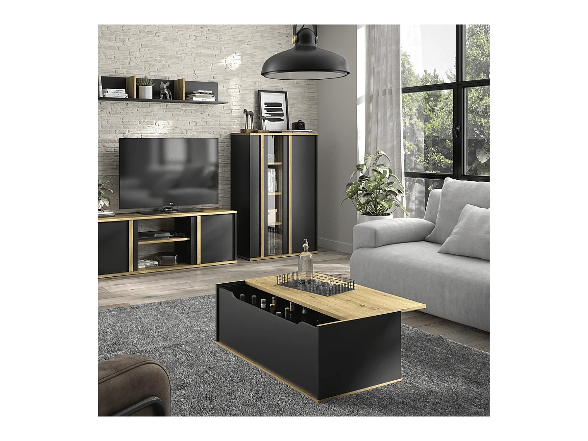 Table basse plateau coulissant Raphael - L100 cm