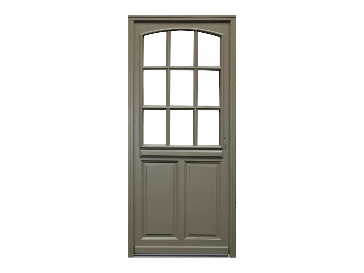 Porte d'entree Bois vitree, Ady , Vert RAL7002,, H,215xl,90  p,gauche  Cote Tableau