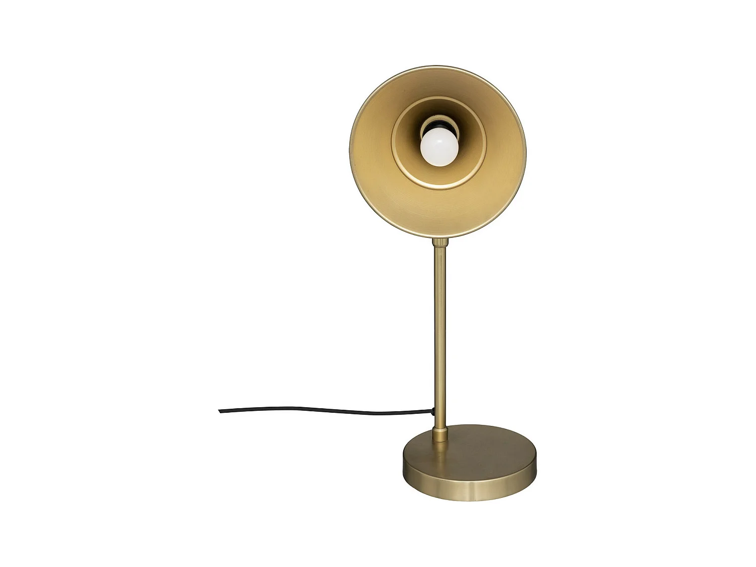 Lampe à poser en métal Doré et Bois de Manguier H 45 cm