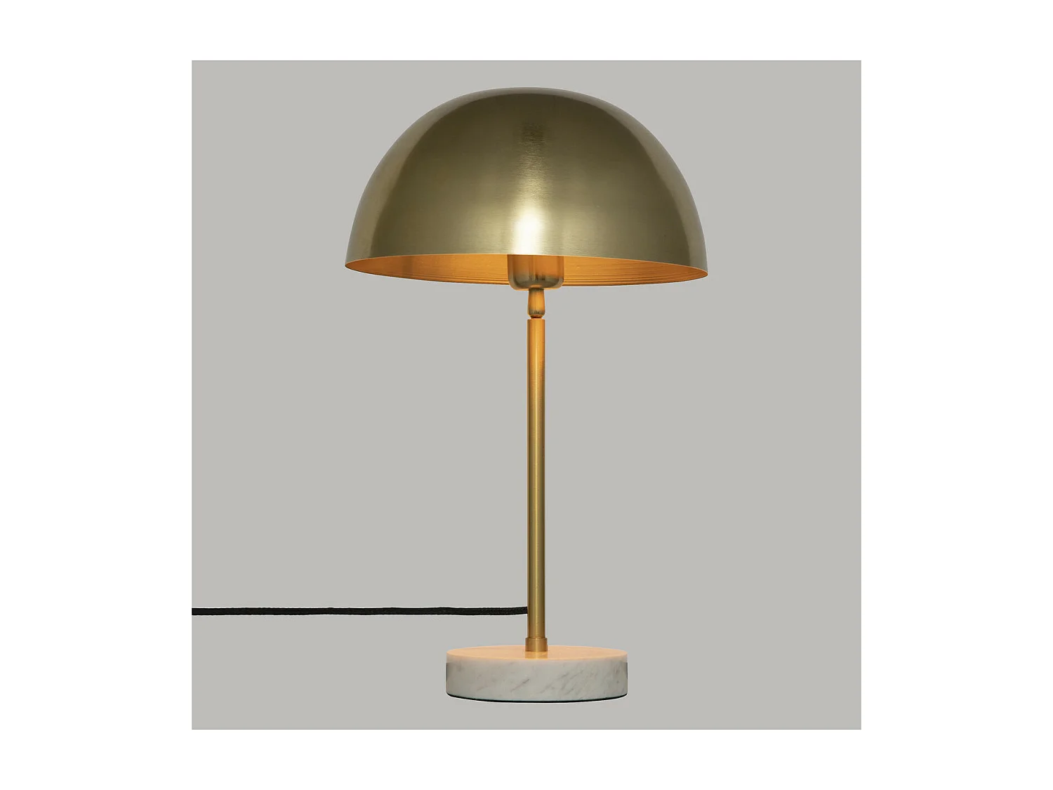 Lampe à poser en métal Doré et Marbre H 46 cm