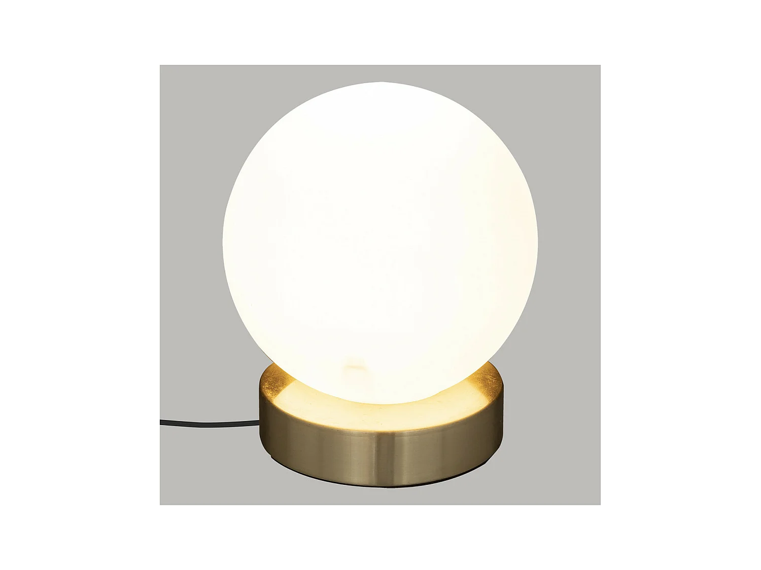 Lampe à poser en Verre et métal Doré D 15 cm