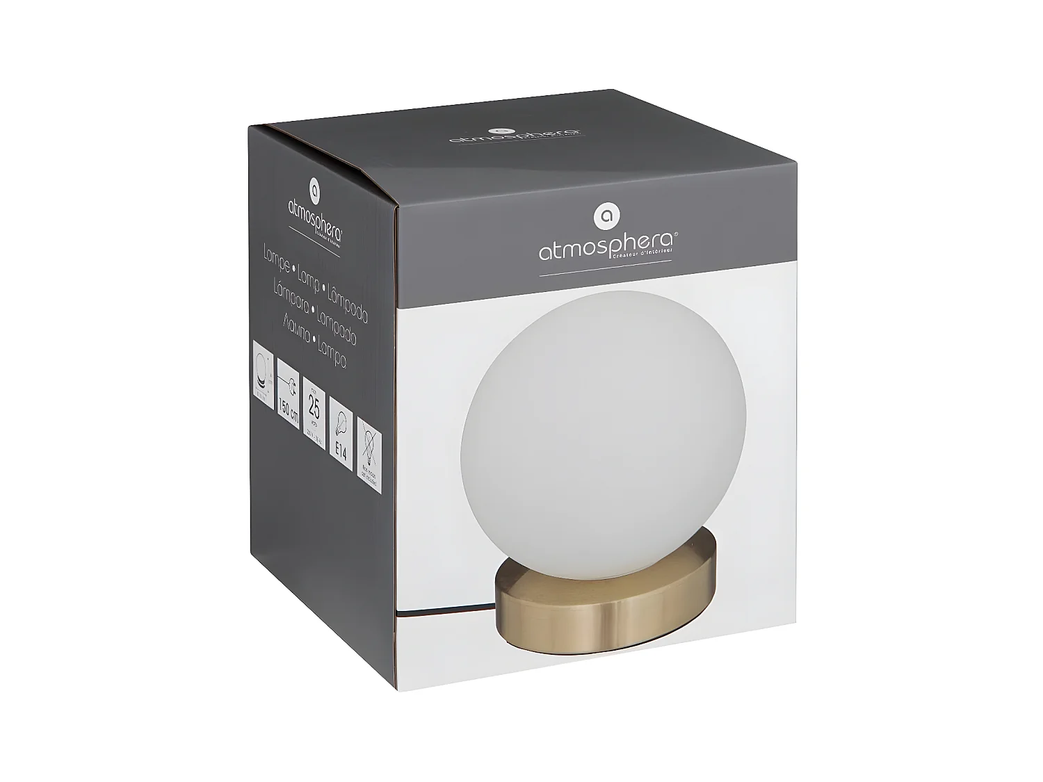 Lampe à poser en Verre et métal Doré D 15 cm