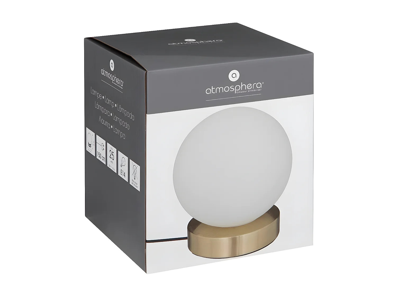 Lampe à poser en Verre et métal Doré D 15 cm