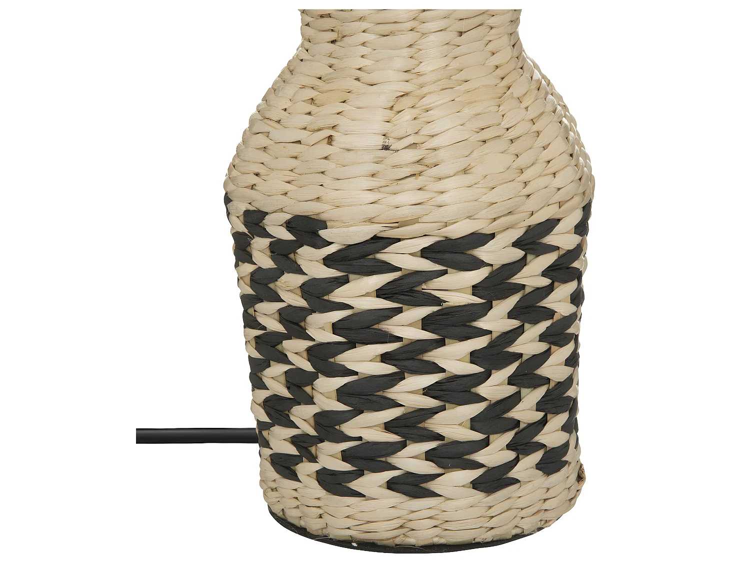 Lampe à poser en Osier et abat-jour en Coton H 49 cm