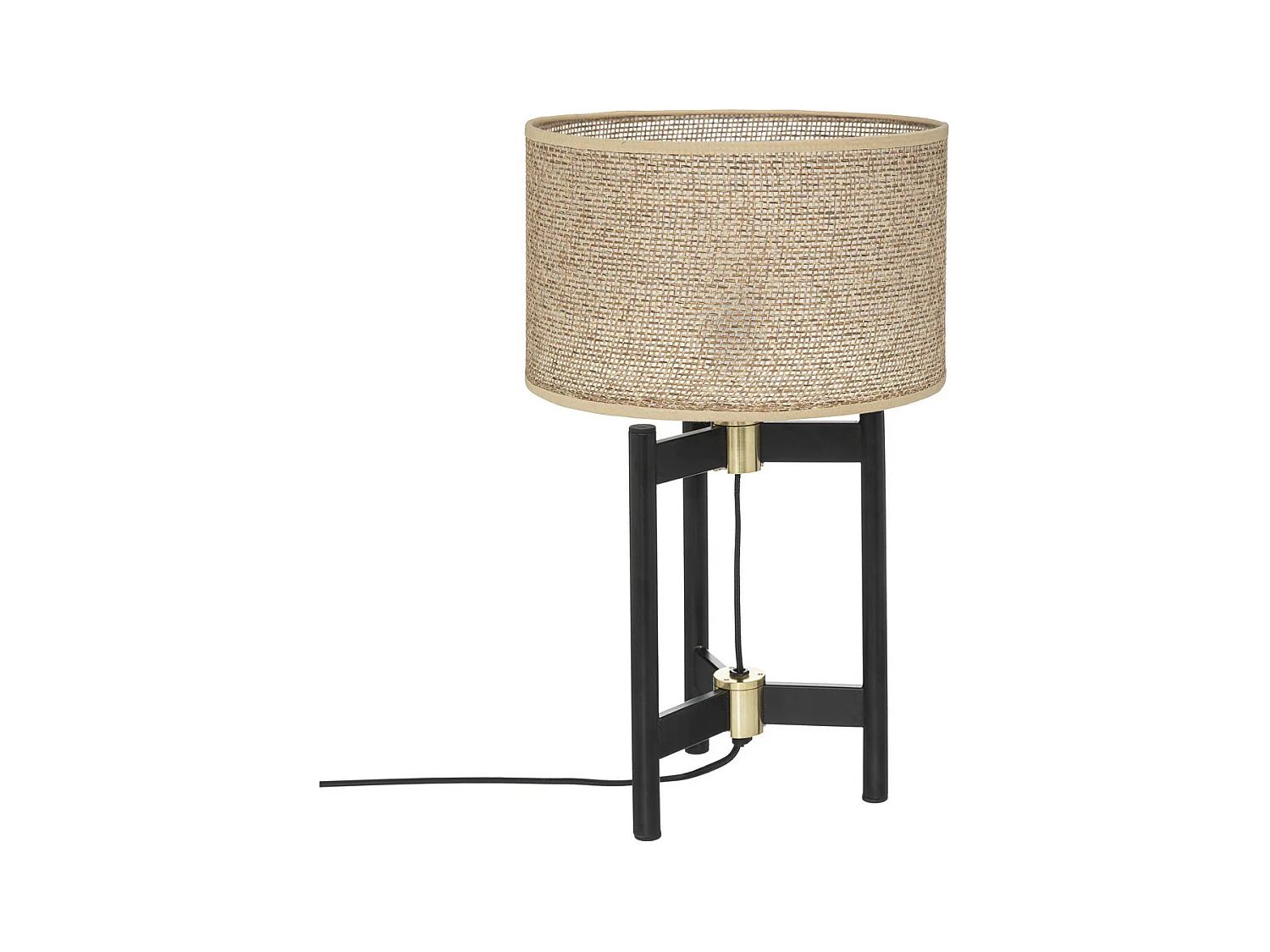 Lampe à poser en métal Noir et abat-jour Beige H 51 cm
