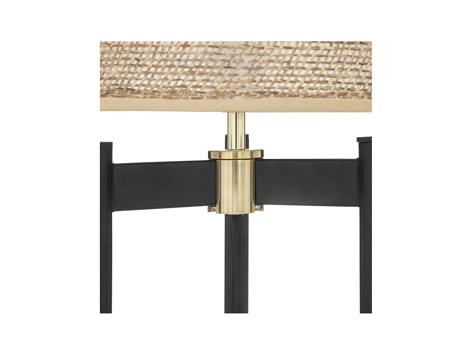 Lampe à poser en métal Noir et abat-jour Beige H 51 cm