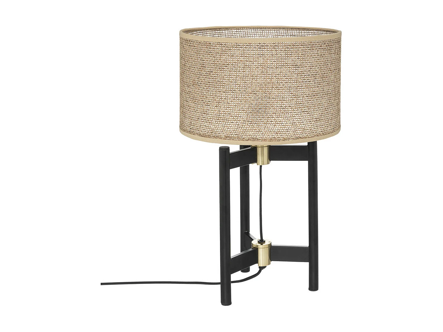 Lampe à poser en métal Noir et abat-jour Beige H 51 cm