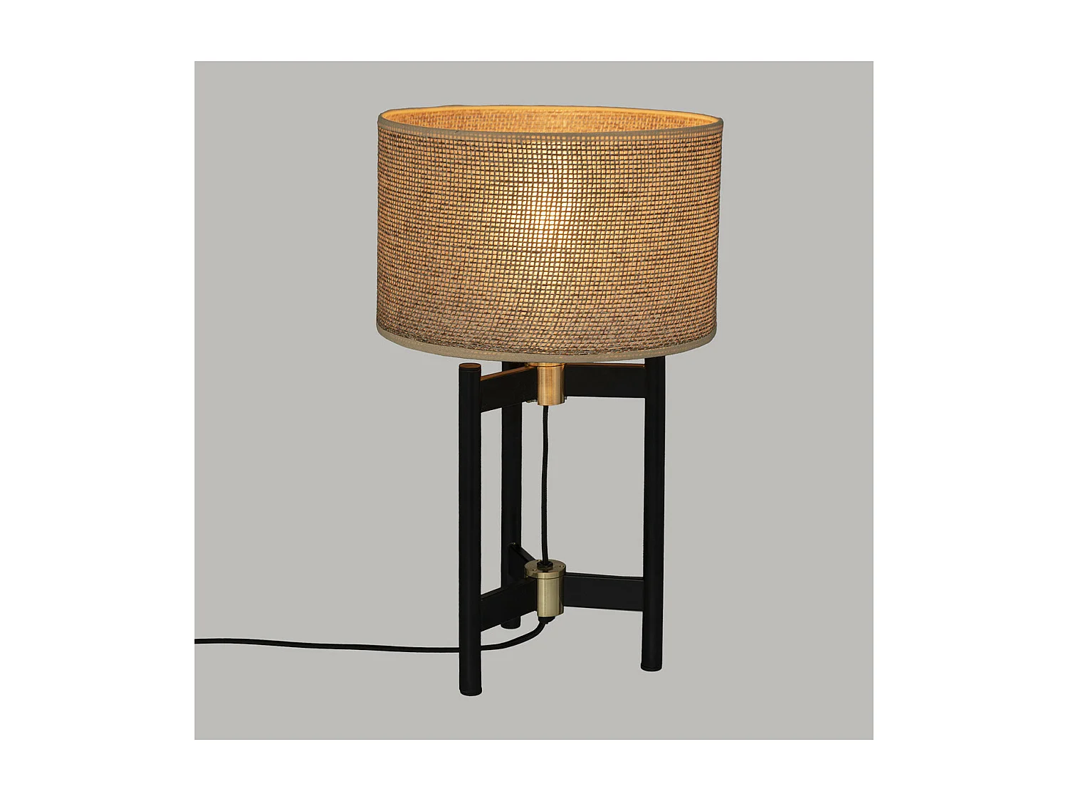 Lampe à poser en métal Noir et abat-jour Beige H 51 cm
