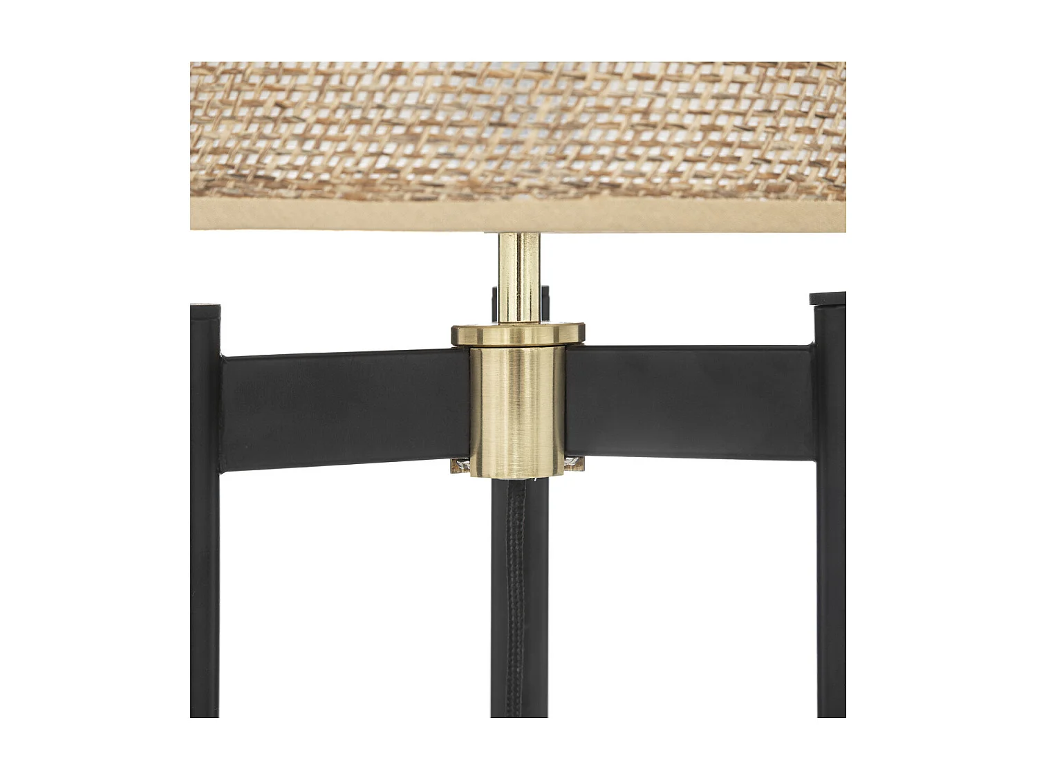 Lampe à poser en métal Noir et abat-jour Beige H 51 cm