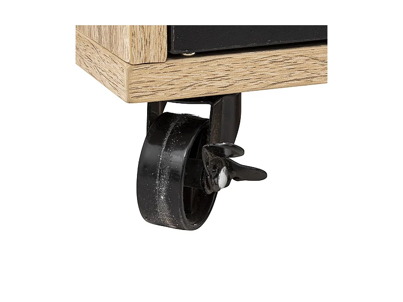 Desserte de Cuisine 2 Portes "Aliaj" 80cm Beige & Noir