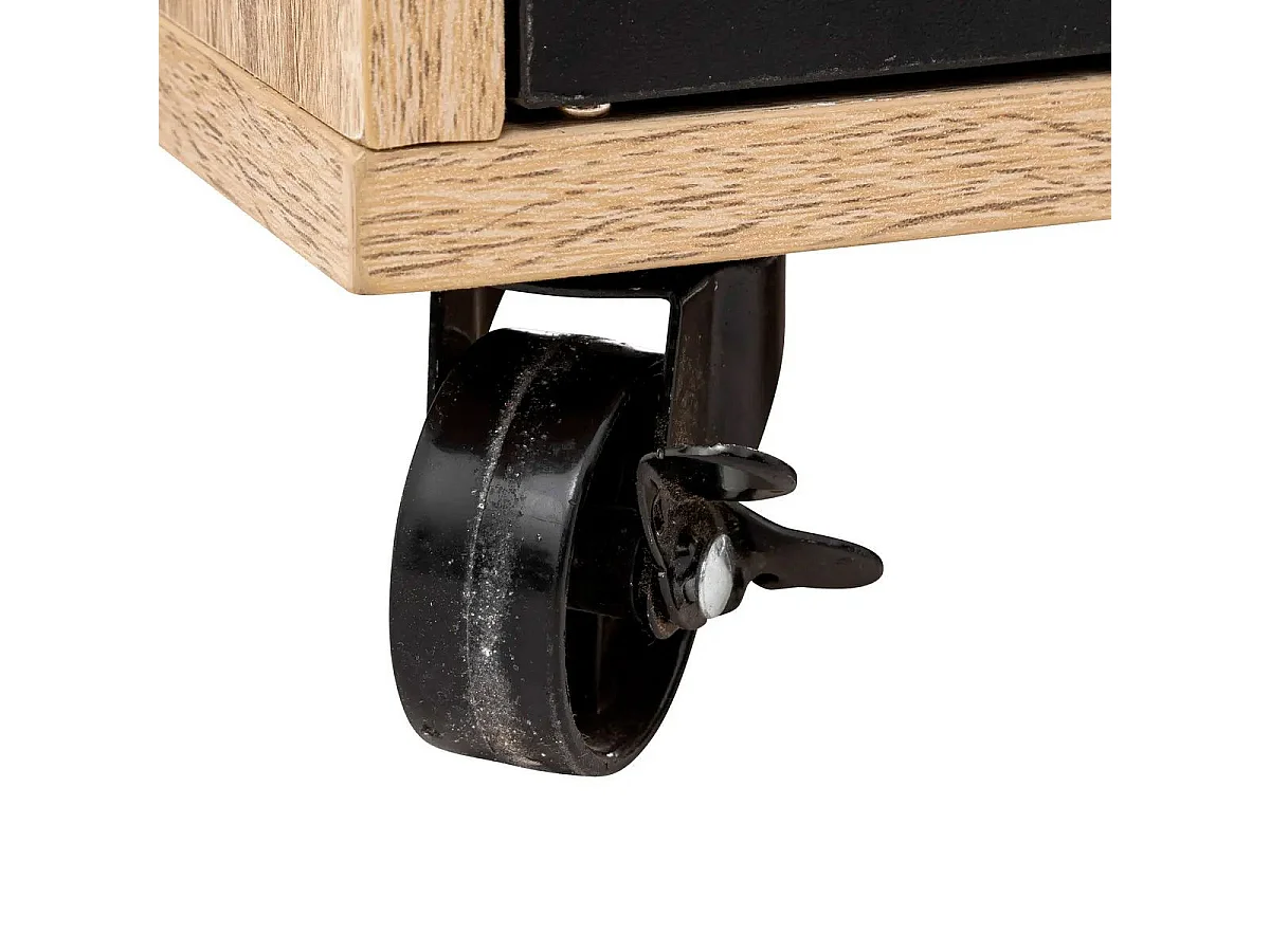 Desserte de Cuisine 2 Portes "Aliaj" 80cm Beige & Noir