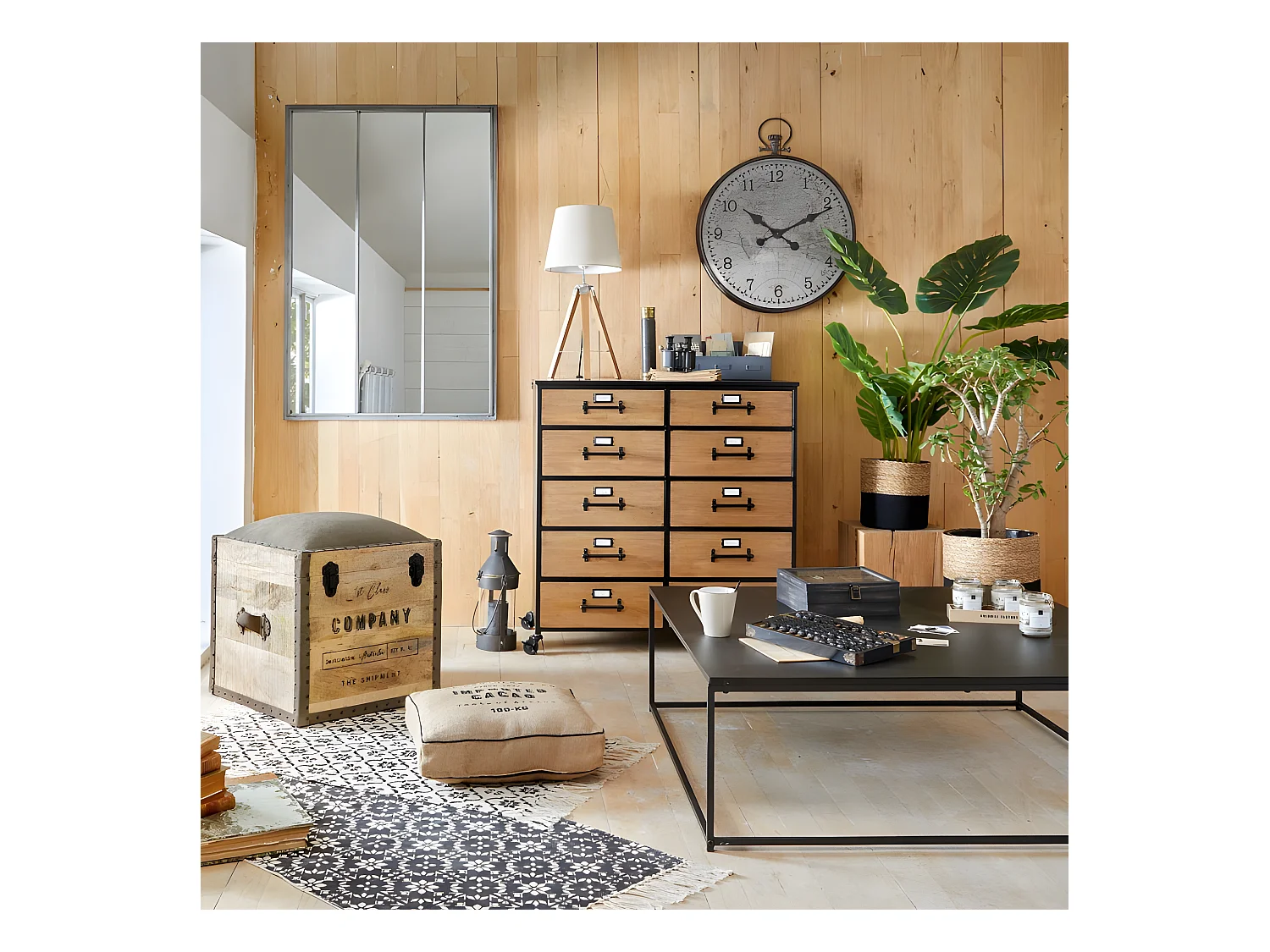 Commode Design 10 Tiroirs "Baris" 86cm Noir