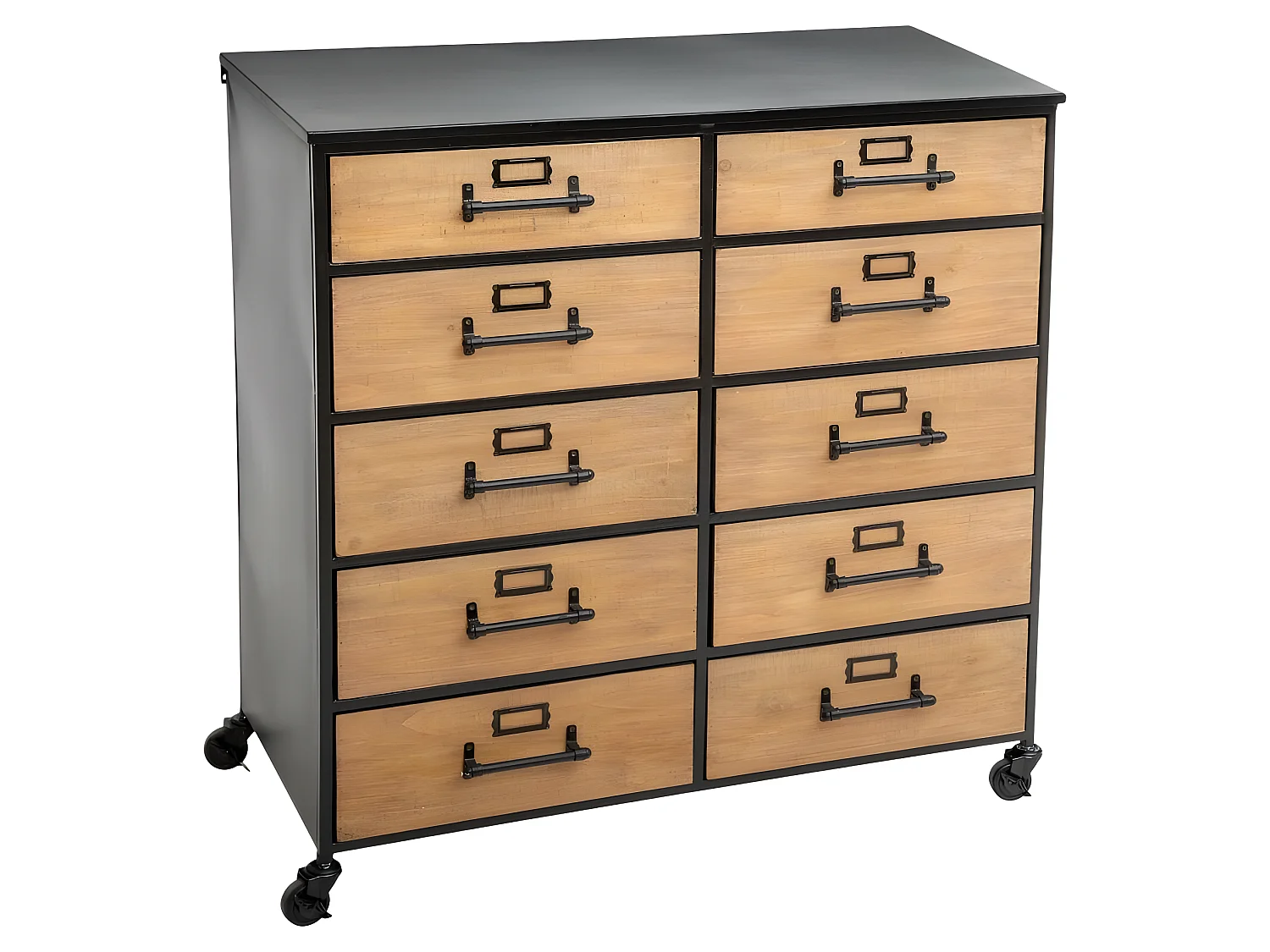 Commode Design 10 Tiroirs "Baris" 86cm Noir