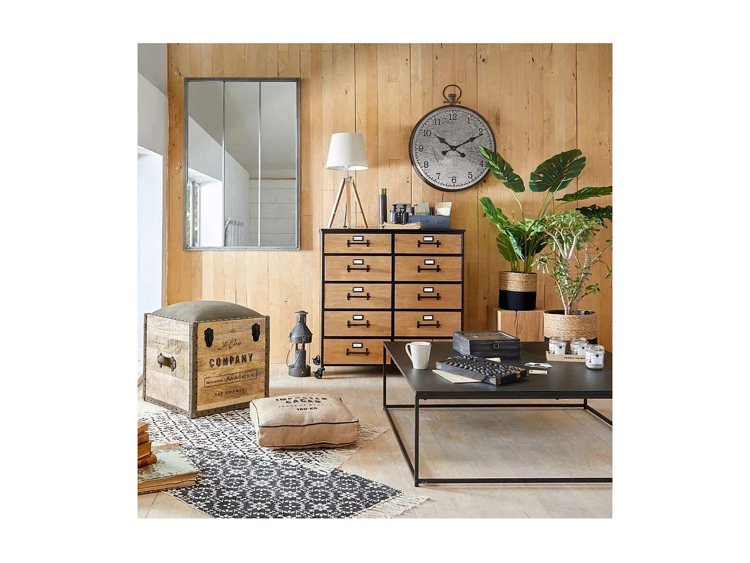 Commode Design 10 Tiroirs "Baris" 86cm Noir