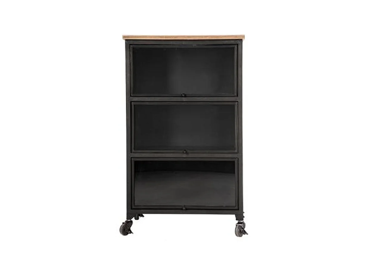 Meuble de Rangement 3 Tiroirs Industriel "Joris" 55cm Noir