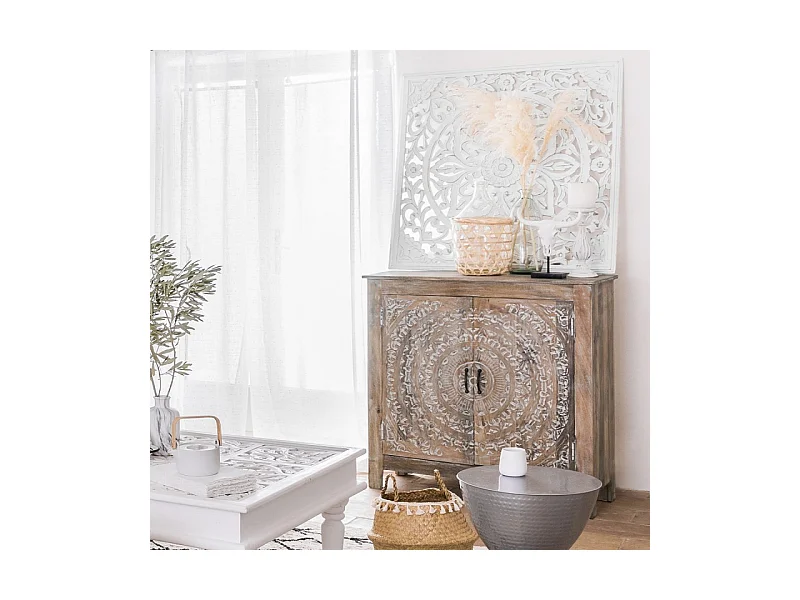 Buffet 2 Portes en Bois "Shirel" 90cm Marron