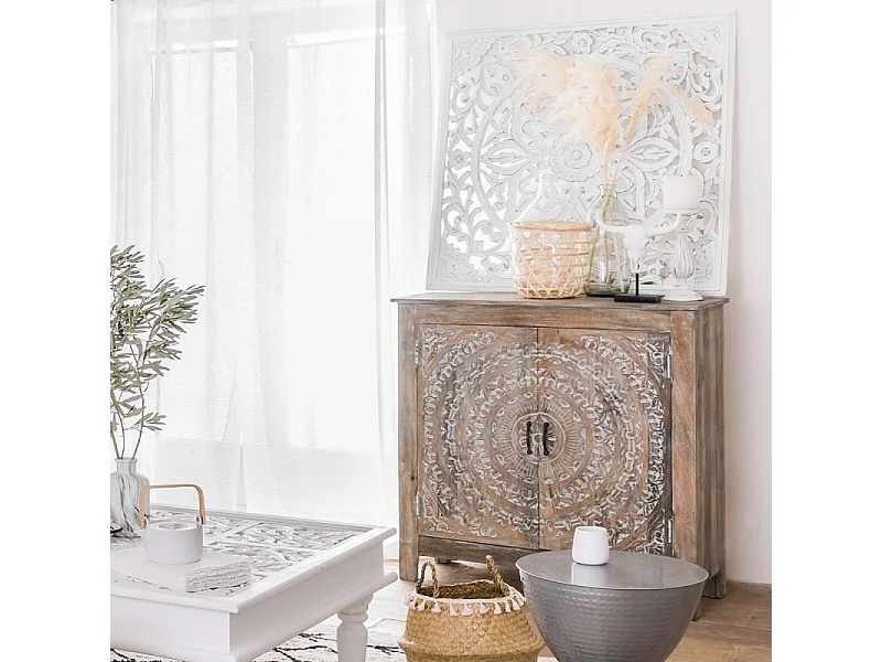 Buffet 2 Portes en Bois "Shirel" 90cm Marron