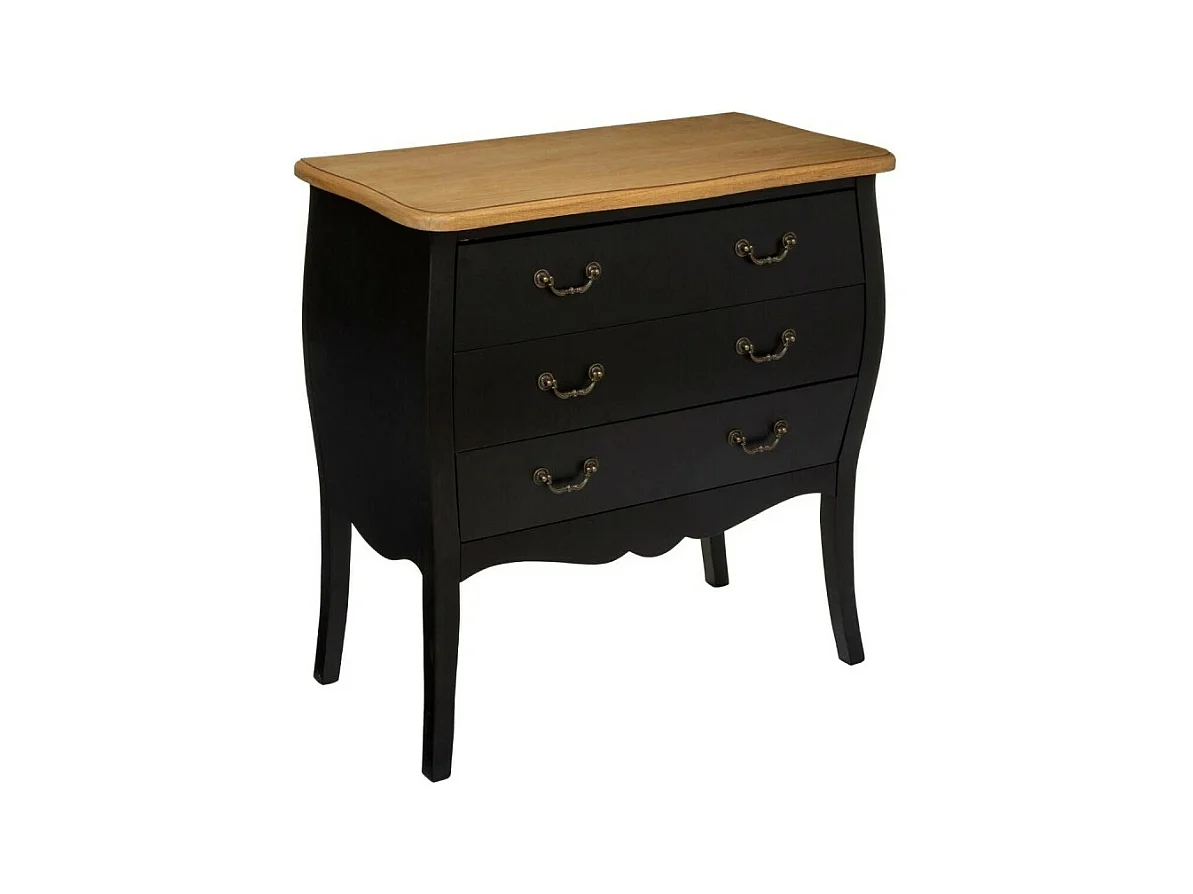 Commode 3 Tiroirs "Chrysa" 76cm Noir