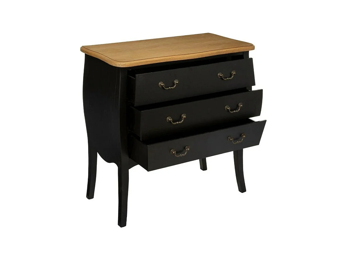 Commode 3 Tiroirs "Chrysa" 76cm Noir
