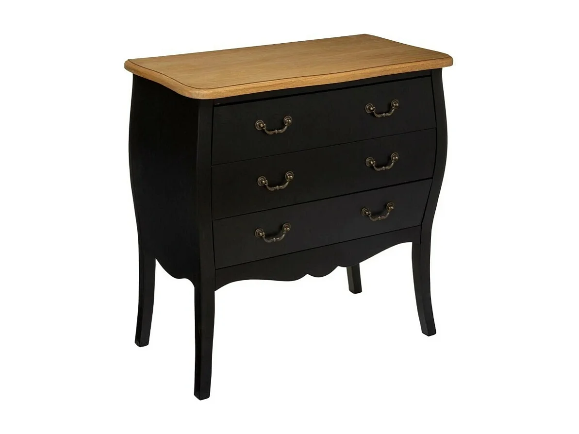 Commode 3 Tiroirs "Chrysa" 76cm Noir