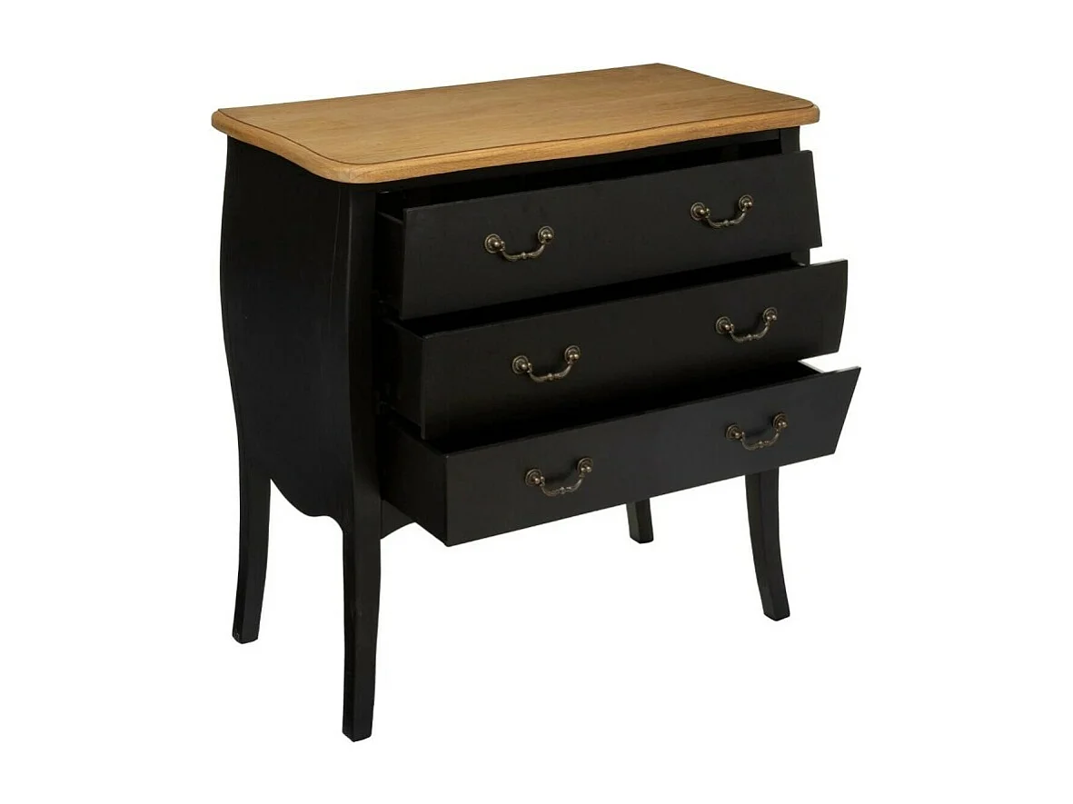 Commode 3 Tiroirs "Chrysa" 76cm Noir