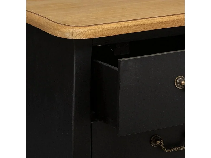 Commode 3 Tiroirs "Chrysa" 76cm Noir