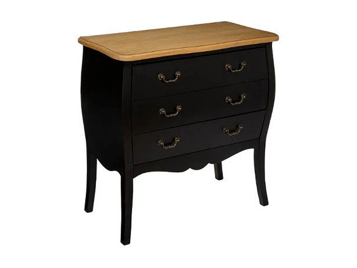 Commode 3 Tiroirs "Chrysa" 76cm Noir