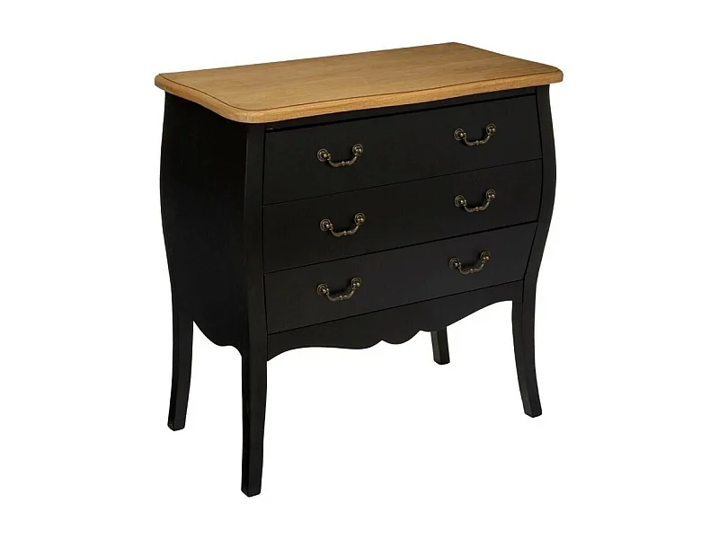 Commode 3 Tiroirs "Chrysa" 76cm Noir