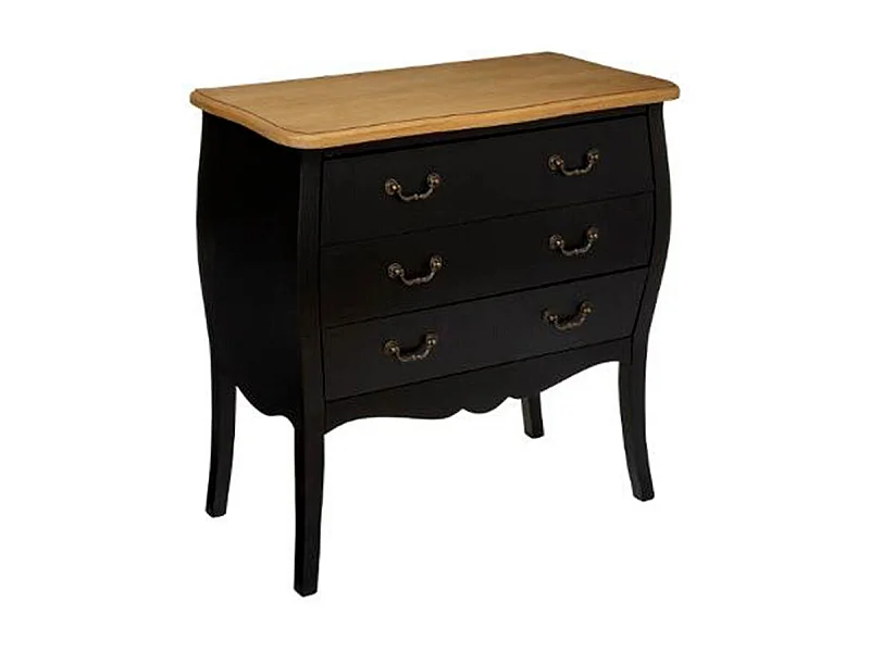 Commode 3 Tiroirs "Chrysa" 76cm Noir