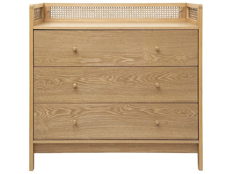 Commode 3 Tiroirs en Bois "Arty" 90cm Naturel