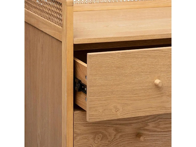 Commode 3 Tiroirs en Bois "Arty" 90cm Naturel