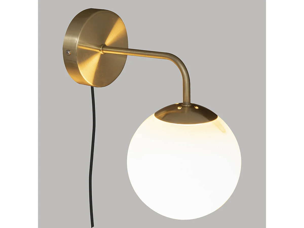 Applique murale  en verre et métal doré