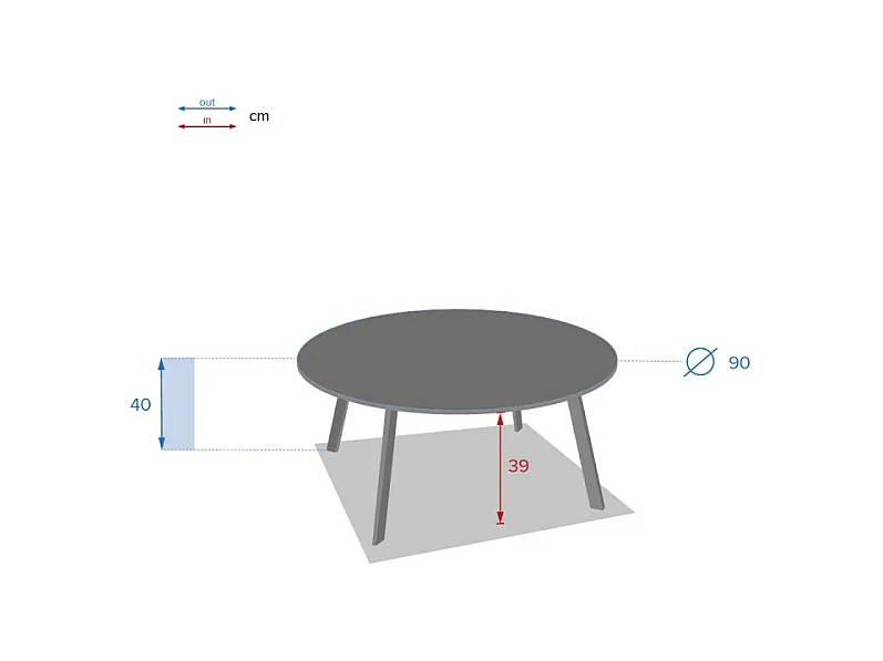 Table basse Saona tonka D 90 cm Hespéride