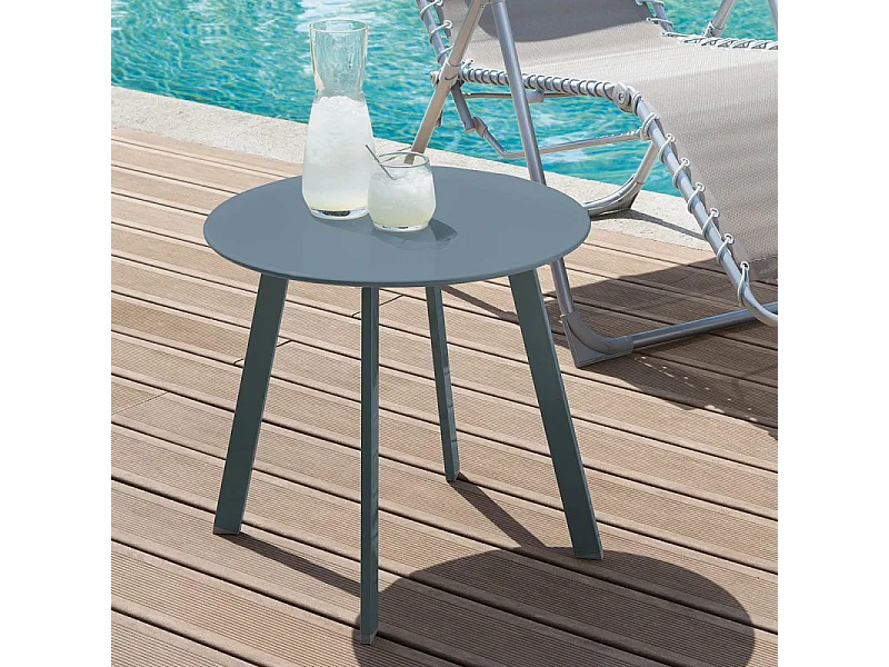 Table basse Saona D 50 cm bleu canard Hespéride