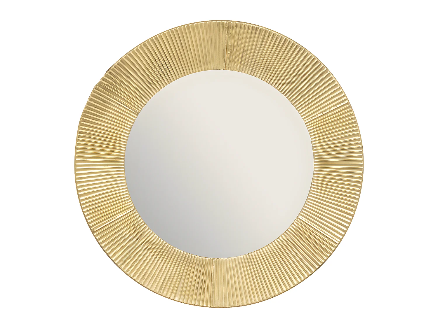 Grand Miroir mural en Métal Doré D 90 cm