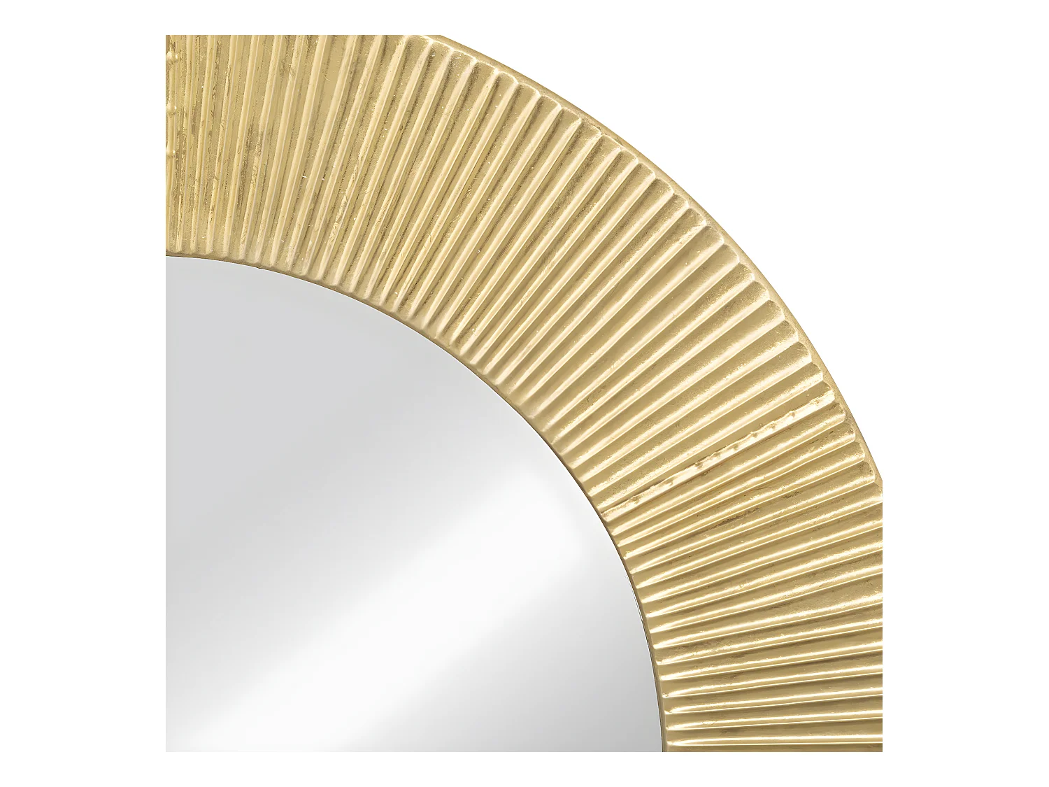 Grand Miroir mural en Métal Doré D 90 cm