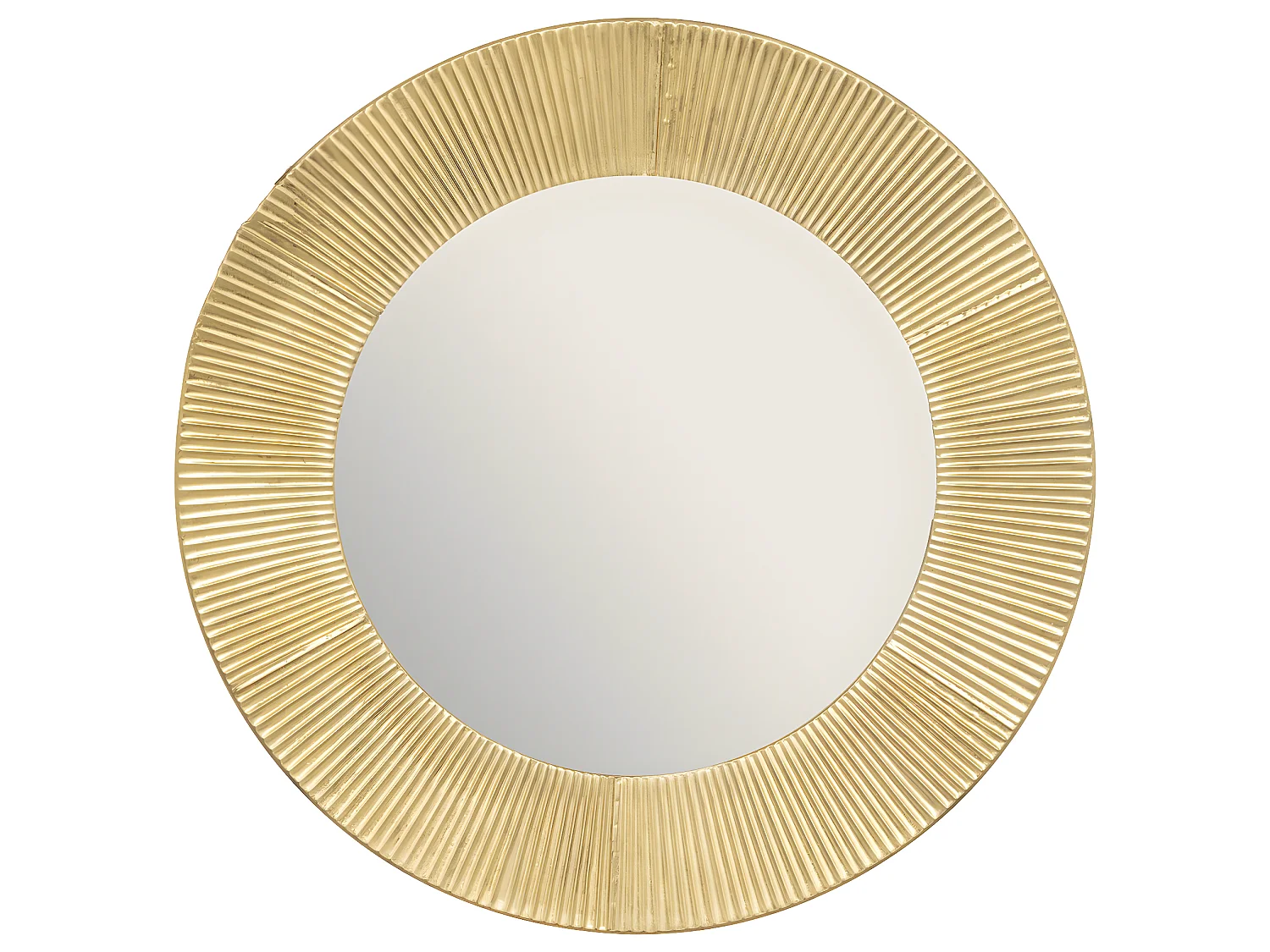 Grand Miroir mural en Métal Doré D 90 cm