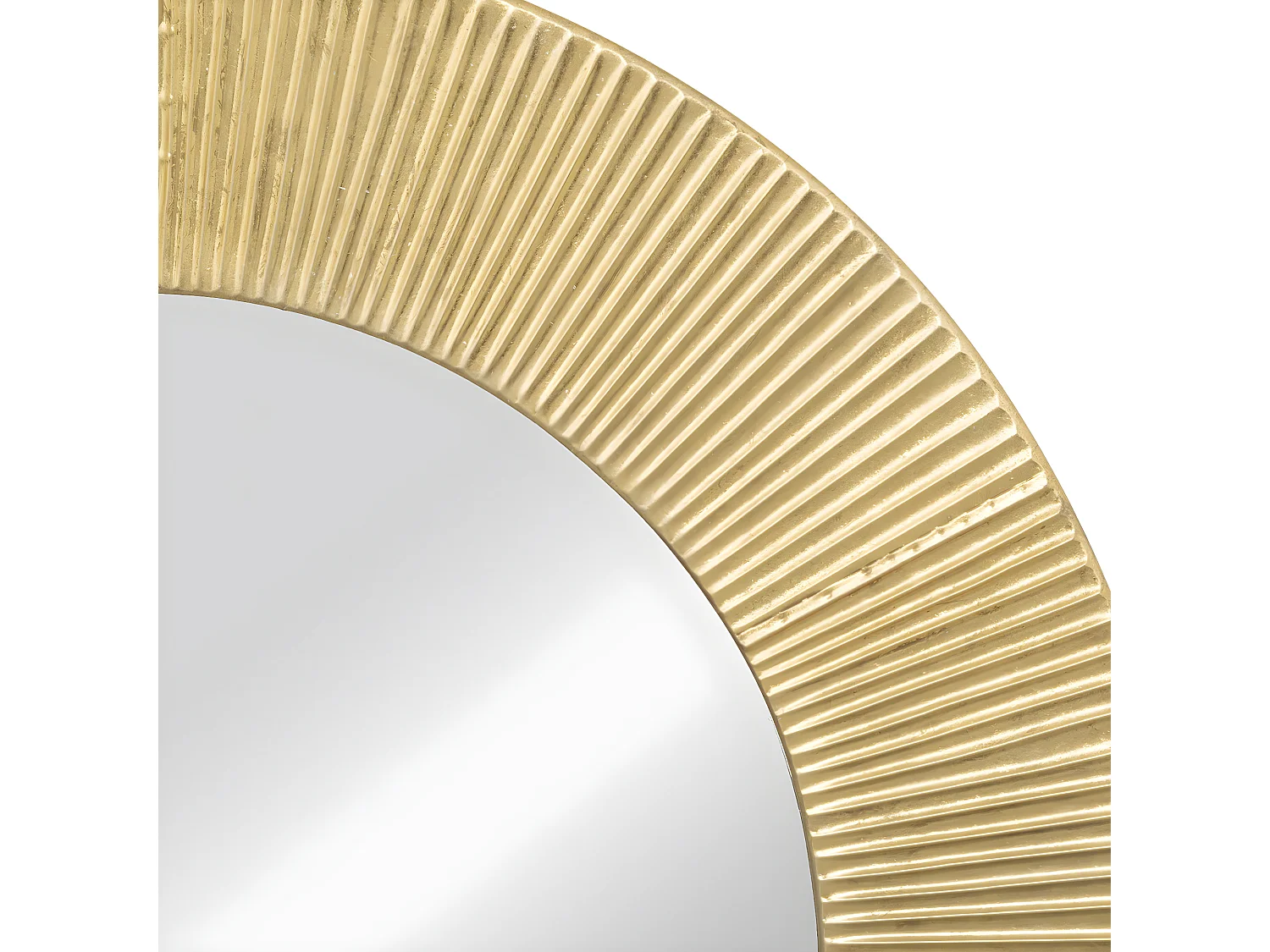 Grand Miroir mural en Métal Doré D 90 cm