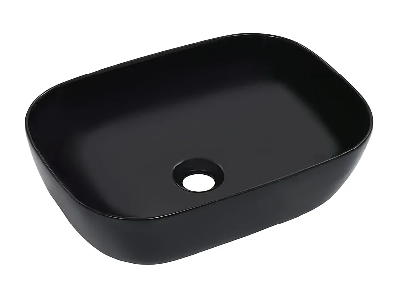 Lavabo lavabo da appoggio lavabo da appoggio montato interno bagno doccia cabina WC casa 45,5 x 32 cm ceramica nera 02_0002625
