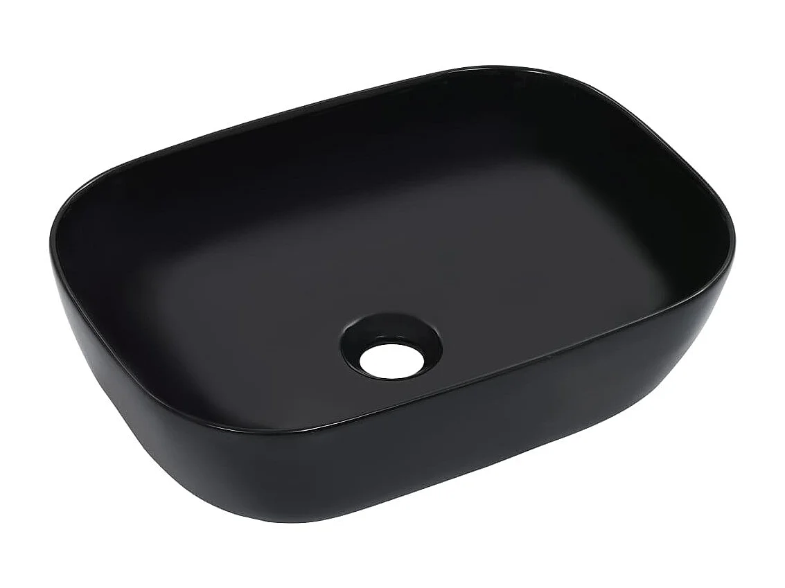 Lavabo lavabo da appoggio lavabo da appoggio montato interno bagno doccia cabina WC casa 45,5 x 32 cm ceramica nera 02_0002625