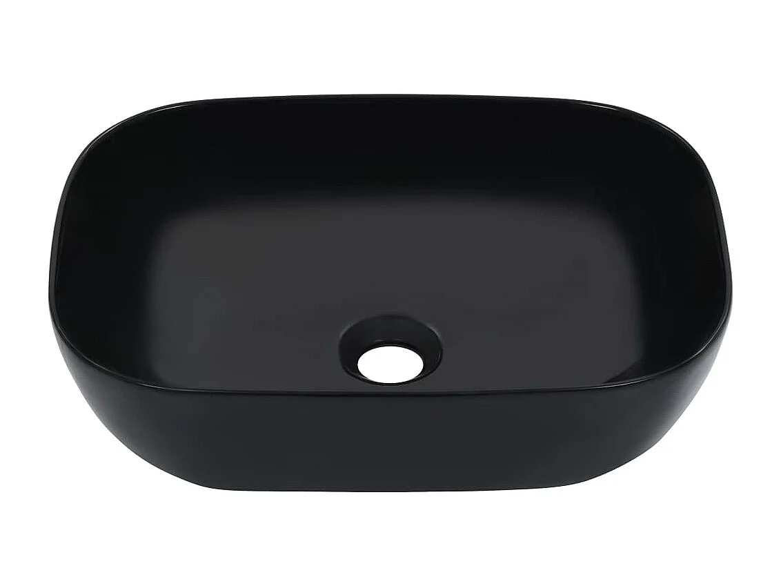 Lavabo lavabo da appoggio lavabo da appoggio montato interno bagno doccia cabina WC casa 45,5 x 32 cm ceramica nera 02_0002625